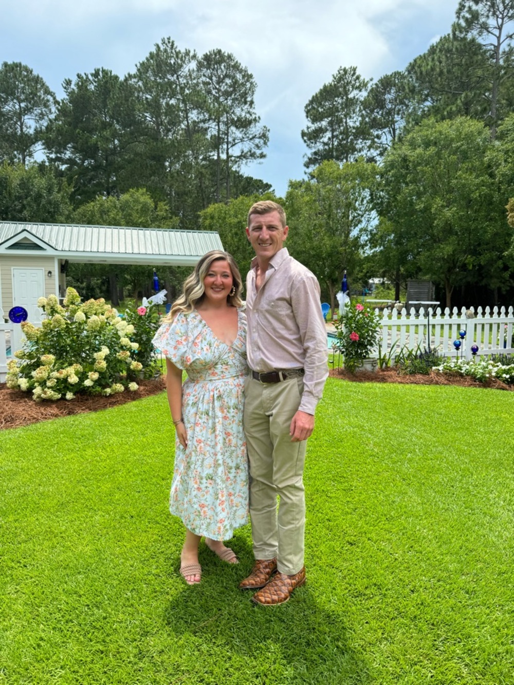 Floral V-Neck Ruffle Midi Dress - Light Blue Floral